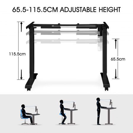 Sit Standing Desk Electric Computer Table Motorised Ergonomic Height Adjustable Home Office Wood Colour