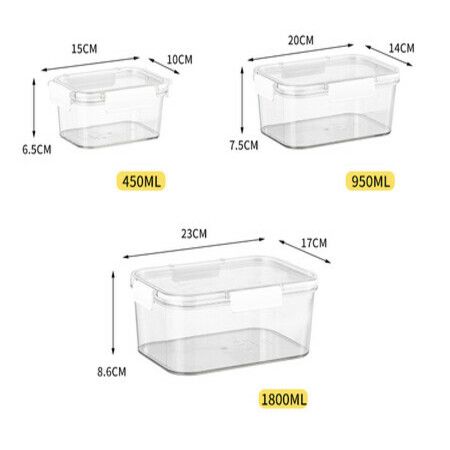 3 Pieces Food Storage Containers,Freezer Containers for Food BPA-Free Meat Fruit Vegetables Plastic Containers for Food Storage Airtight Leak-Proof Food Containers Kitchen Pantry (Black)