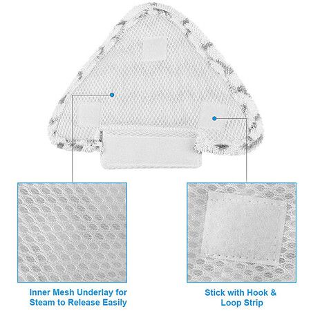 3Pcs Washable Microfiber Steam Mop Pads Cleaning Pads Replacement Pads For Shark Lift-Away S3973 S3973D S5002 S5003 S6001 S6002 S6003