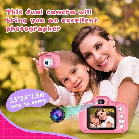 Kids HD Digital Video Selfie Camera, Best Birthday Gift for 3-9 Year Old Girls