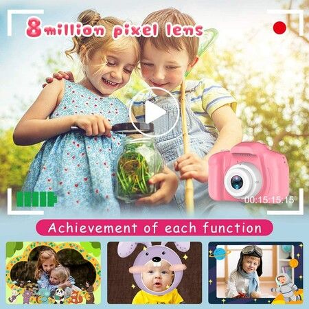 Kids HD Digital Video Selfie Camera, Best Birthday Gift for 3-9 Year Old Girls