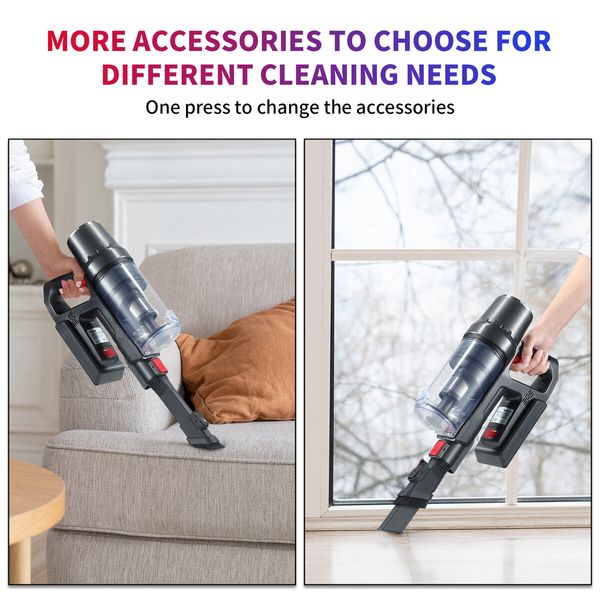 Maxkon 160W Cordless Stick Vacuum Cleaner Floor Mop Portable Powerful Suction 20000PA 60min