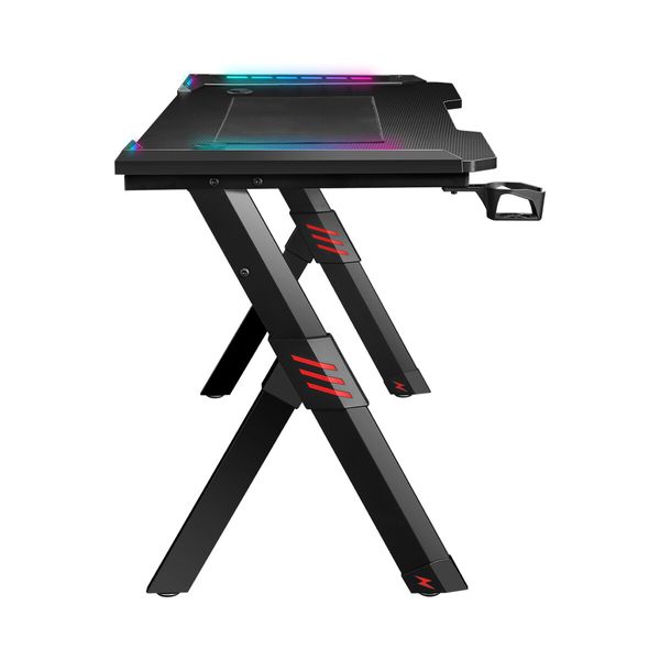 Gaming Desk Office Computer Racer Table Desktop 140CM RGB LED Carbon Fiber