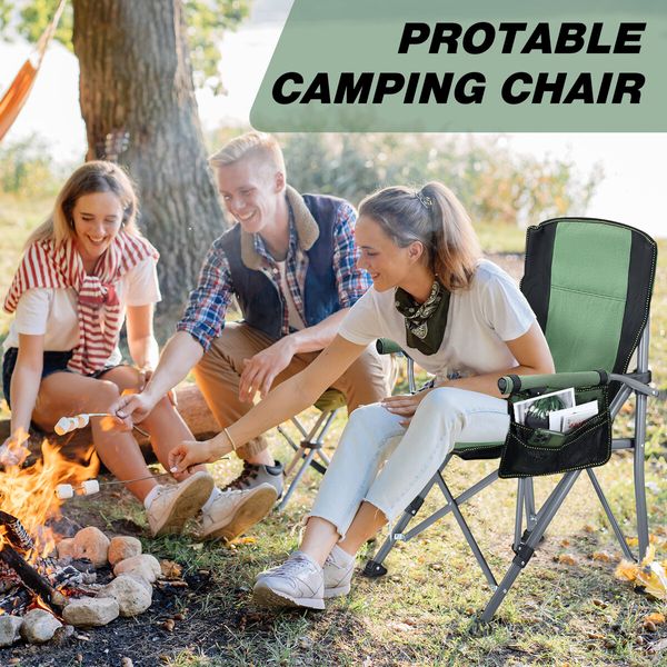 Camping Chair Folding Beach Outdoor Picnic Hiking Fishing Seating Portable Lightweight Green