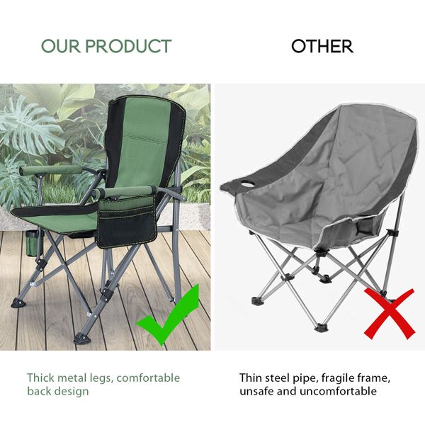 Camping Chair Folding Beach Outdoor Picnic Hiking Fishing Seating Portable Lightweight Green