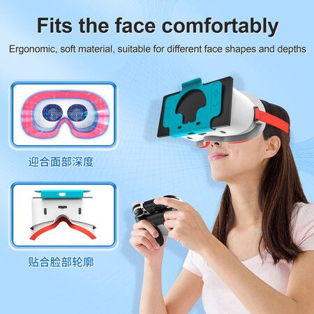 Adjustable VR Headset for Nintendo Switch OLED/Nintendo Switch Virtual Reality Movies for Switch Games Accessories