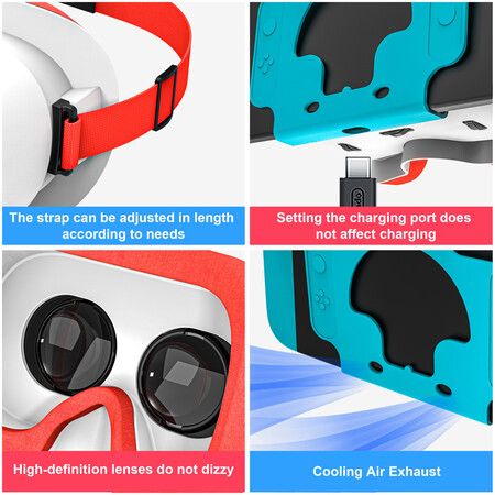 Adjustable VR Headset for Nintendo Switch OLED/Nintendo Switch Virtual Reality Movies for Switch Games Accessories