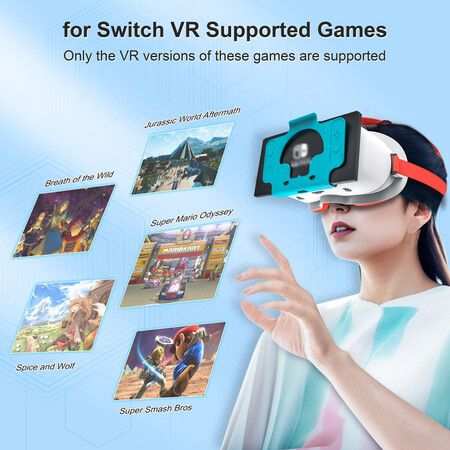 Adjustable VR Headset for Nintendo Switch OLED/Nintendo Switch Virtual Reality Movies for Switch Games Accessories