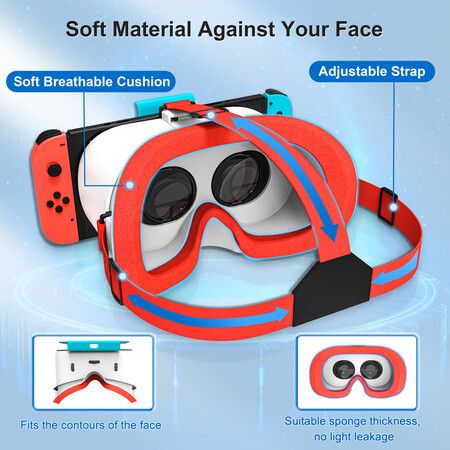 Adjustable VR Headset for Nintendo Switch OLED/Nintendo Switch Virtual Reality Movies for Switch Games Accessories