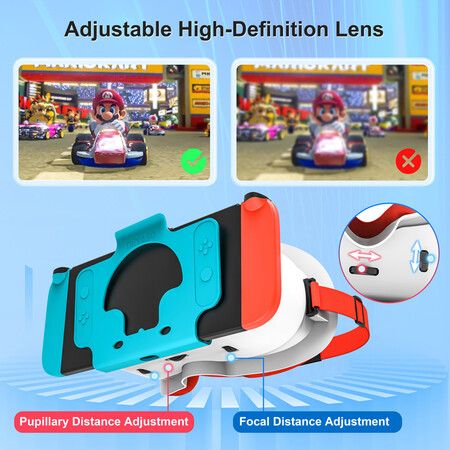 Adjustable VR Headset for Nintendo Switch OLED/Nintendo Switch Virtual Reality Movies for Switch Games Accessories