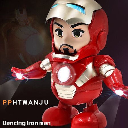 Iron Man Avenger Steel Machine Man Dancing LED Light Electric Music Toy