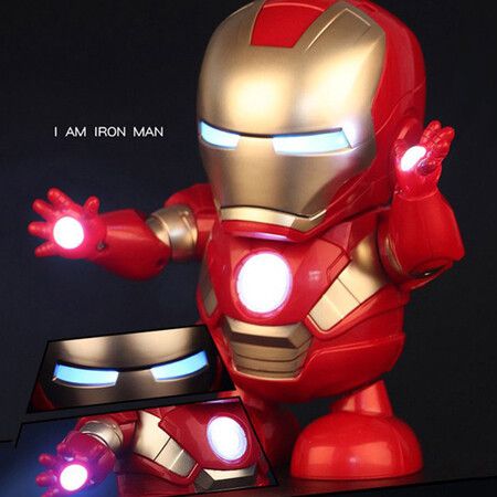 Iron Man Avenger Steel Machine Man Dancing LED Light Electric Music Toy