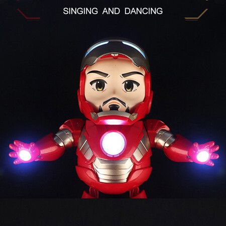 Iron Man Avenger Steel Machine Man Dancing LED Light Electric Music Toy