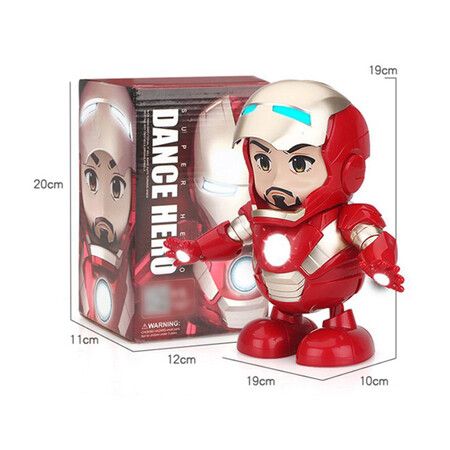 Iron Man Avenger Steel Machine Man Dancing LED Light Electric Music Toy