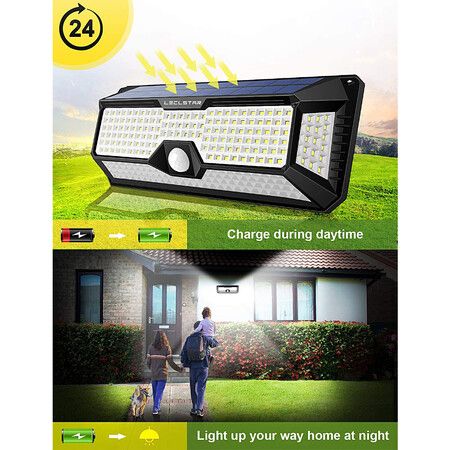 Solar Outdoor Lights - Motion Sensor 4000Lm 268 LEDs Solar Security Light with 3 Optional Modes and 4Wide Angle (1 Pack)