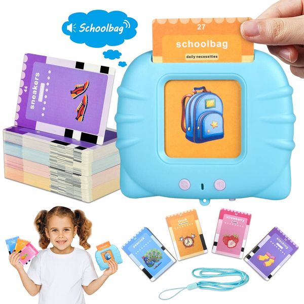 Learning Talking Flash Cards Toy with 224 Words, Kindergarten Toddler Speech Development Game Toy Gift for Kids