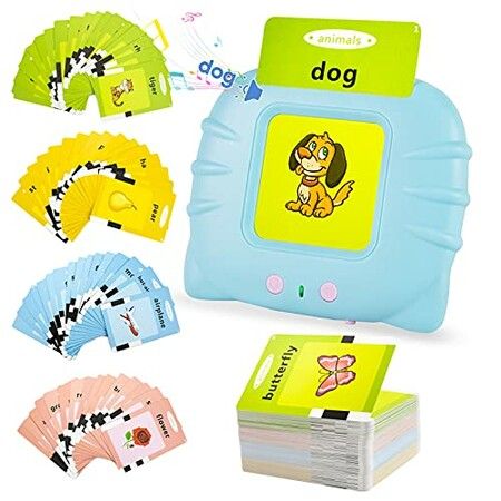 Learning Talking Flash Cards Toy with 224 Words, Kindergarten Toddler Speech Development Game Toy Gift for Kids