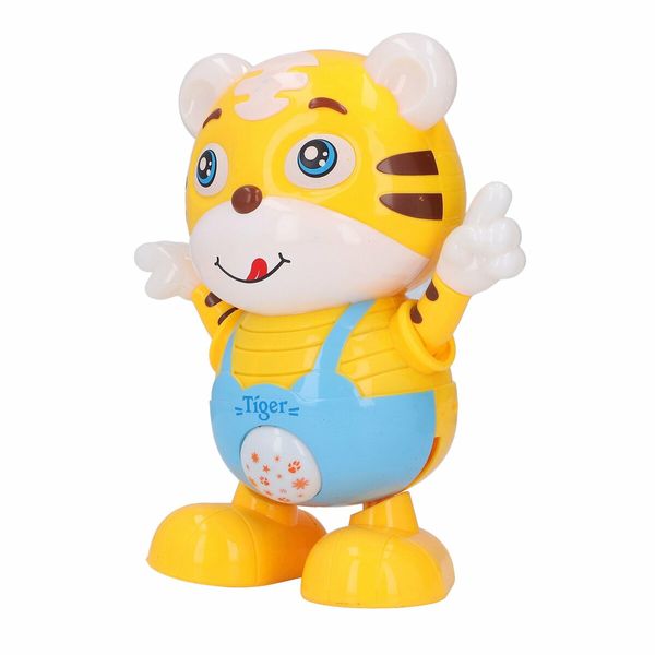 Dancing Robot Toy Cute Cartoon Tiger, Electric Light Music Safe Durable For Kids