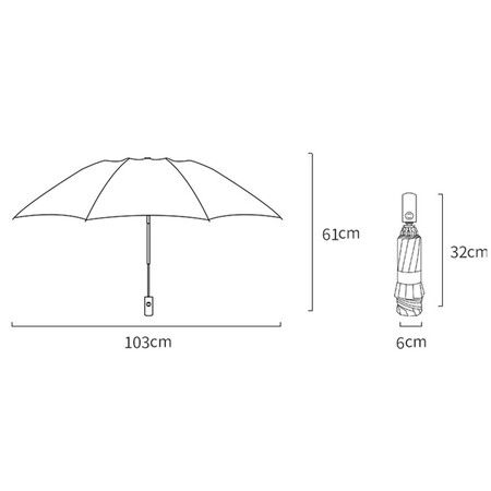 Automatic Umbrella With Reflective Led Flashlight Reverse Stripe Light Umbrella