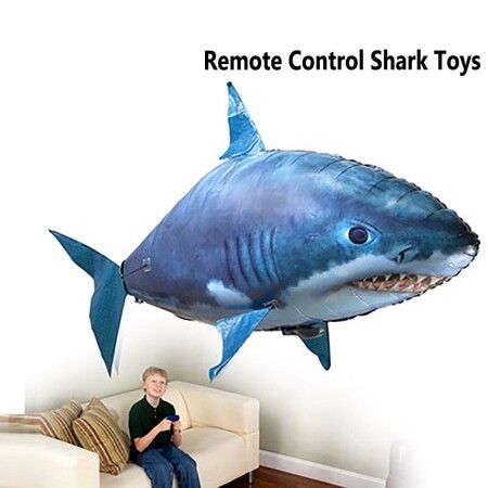 Remote Control Flying Air Shark Toy RC Radio Inflatable Clown Fish Balloons Gift