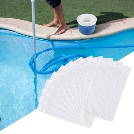 10PCS Filter Storage Pool Skimmer Socks Nylon Swimming Pool Filter Socks For Baskets Skimmers White