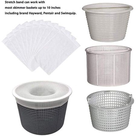 10PCS Filter Storage Pool Skimmer Socks Nylon Swimming Pool Filter Socks For Baskets Skimmers White