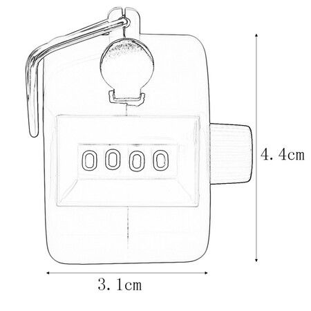 Finger Counter with Digits, Manual, Stainless, for Golf