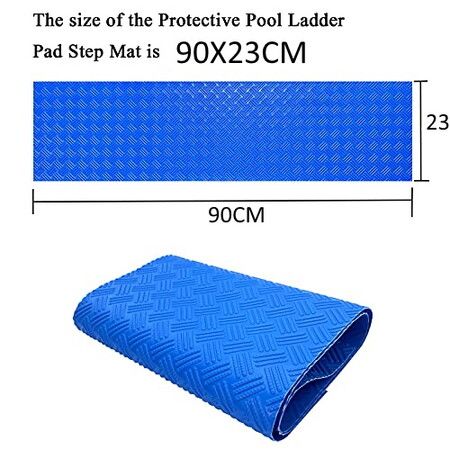 90X23CM Swimming Pool Ladder Mat - Protective Pool Ladder Pad Step Mat with Non-Slip Texture