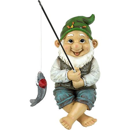 Mini Gnome Fishing Statue Dwarf Elf Figurines Garden Funny Lawn Creative Ornament