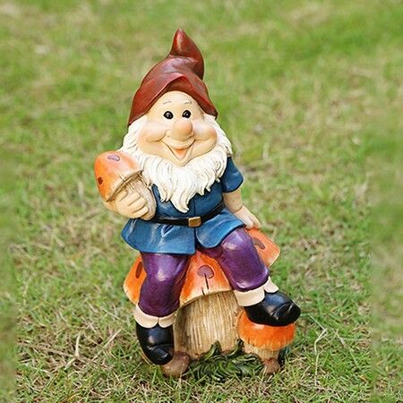 Hand-Painted Ornaments Garden Gnome Statues Crafts Patio Park Villa House Figurines Decoartion