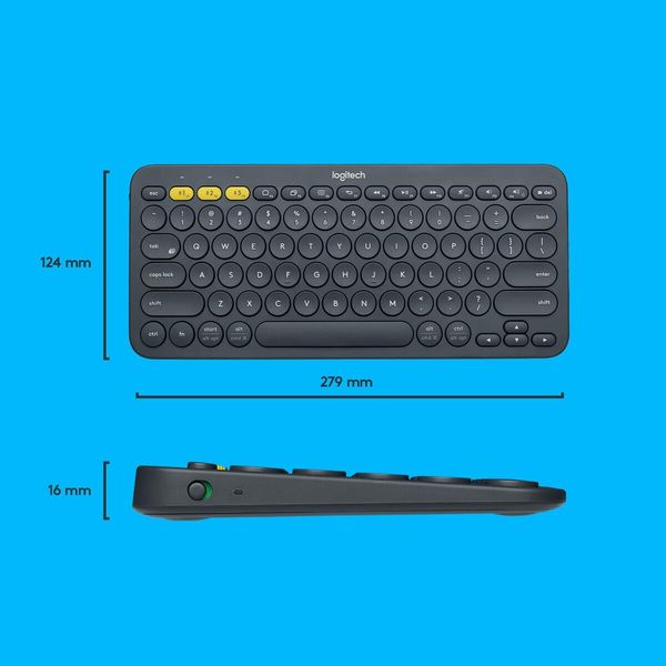 K380 Multi-Device Bluetooth Keyboard Compatible with Flow Cross-Computer Control and Easy-Switch up to 3 Devices (Black)