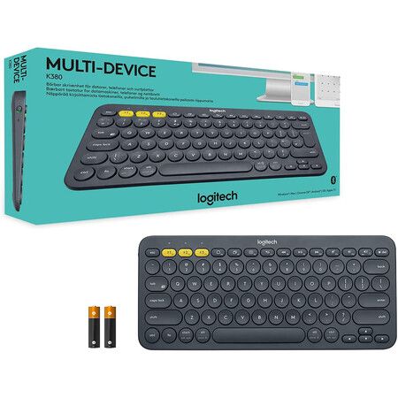 K380 Multi-Device Bluetooth Keyboard Compatible with Flow Cross-Computer Control and Easy-Switch up to 3 Devices (Black)