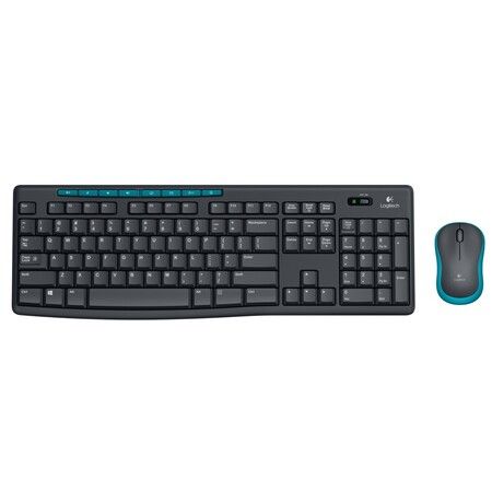 Wireless Combo MK270 Keyboard and Mouse, Black and Blue