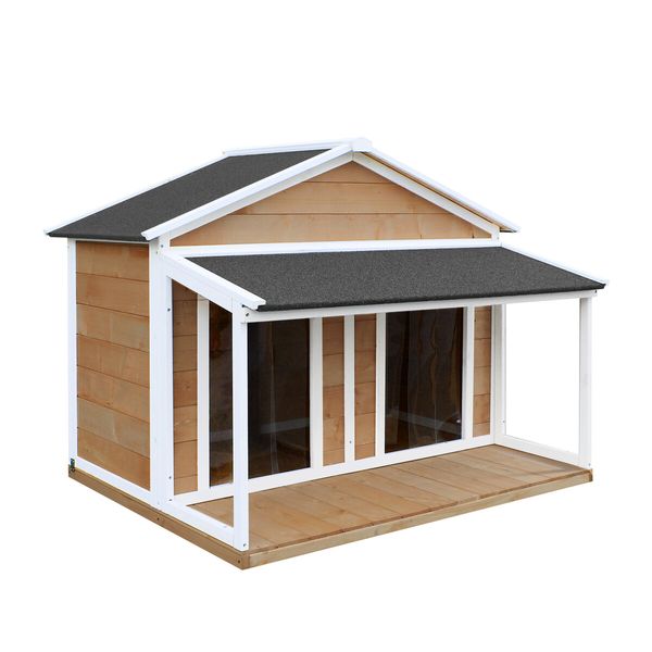 Petscene XXL Wooden Dog Kennel Pet House Puppy Home Shelter Indoor Outdoor Double Doors