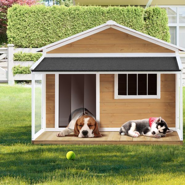 Petscene XXL Wooden Dog Kennel Puppy House Pet Home Shelter Indoor Outdoor