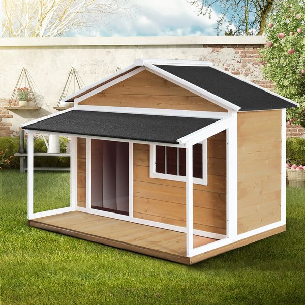 Petscene XXL Wooden Dog Kennel Puppy House Pet Home Shelter Indoor Outdoor