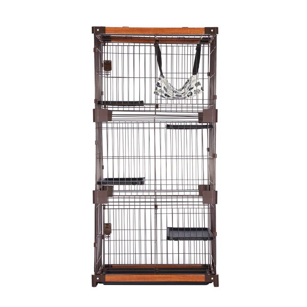 Petscene Large 5-Tier Cat Cage House Wire Pet Crate Rabbit Hutch Kennel Playpen with Hammock