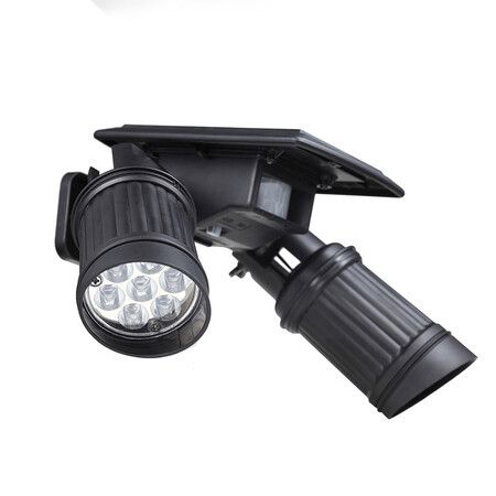 Super Bright 14LEDs Solar Lamp Dual Head PIR Motion Sensor Spotlight angle Adjustable Outdoor Garden Wall Light