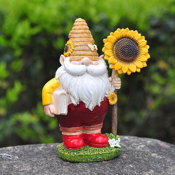 Sunflowers Gnome Elf Resin Faceless Dwarf Decorations Home Ornaments Garden Farm