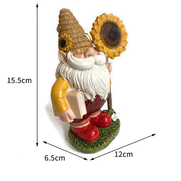 Sunflowers Gnome Elf Resin Faceless Dwarf Decorations Home Ornaments Garden Farm