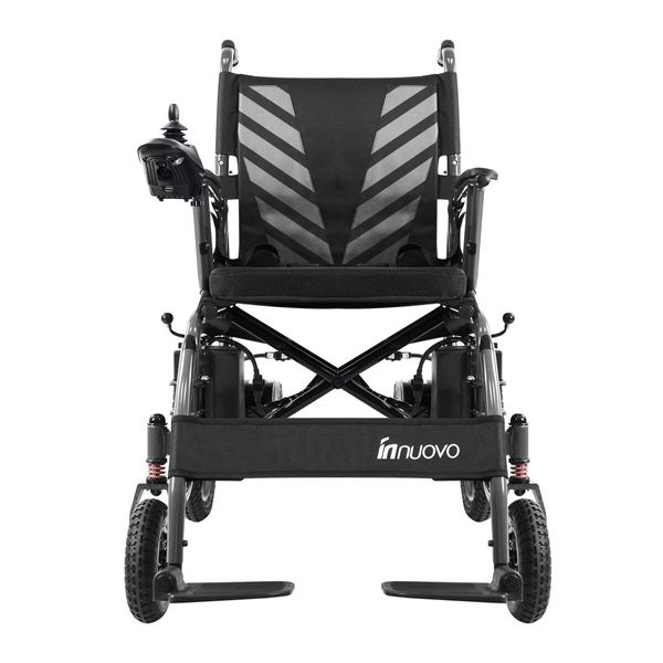 Electric Wheelchair Foldable Power Mobility Motorized Chair Lightweight Portable Front Rear Shock Absorption