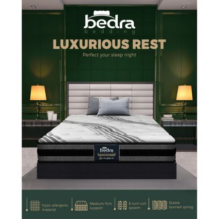 Bedra King Single Mattress Breathable Luxury Bonnell Spring Foam Medium 18cm