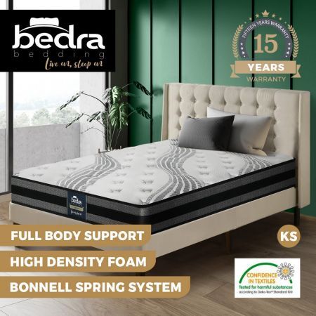 Bedra King Single Mattress Breathable Luxury Bonnell Spring Foam Medium 18cm