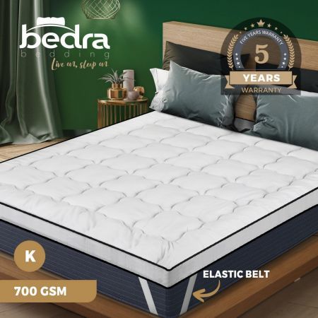 Bedra Pillowtop Mattress Topper Pad Microfibre Luxury Protector Cover King