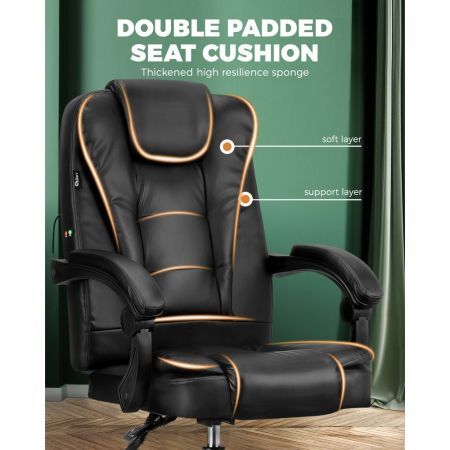 Oikiture Massage Office Chair Executive Gaming Racing Chairs Recliner Seat PU