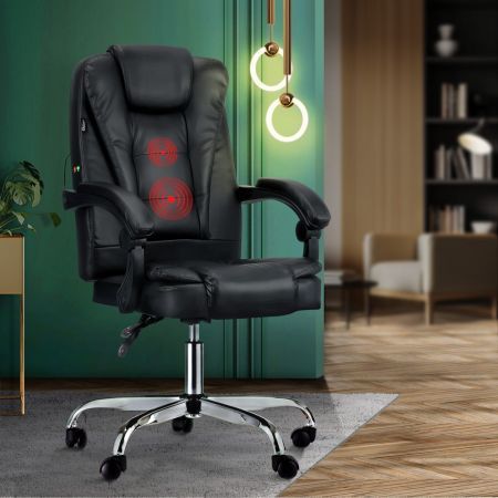 Oikiture Massage Office Chair Executive Gaming Racing Chairs Recliner Seat PU