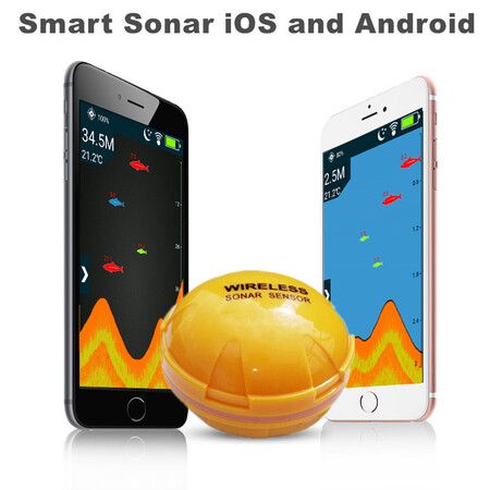 Portable Wireless Sonar Fish Finders Fishing Lure Echo Sounder Fishing Finder Alarm Transducer Lake Sea Fishing Phone Smart