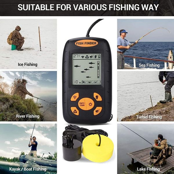 Portable Fish Finder,  Depth Finder for Outdoor Activity for Boat Fishing Sea Fishing