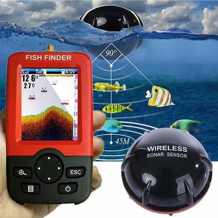 Wireless Fish Finder With Alarm 100M Portable Sonar LCD  Fishing lure Echo Sounder Fishing Finder