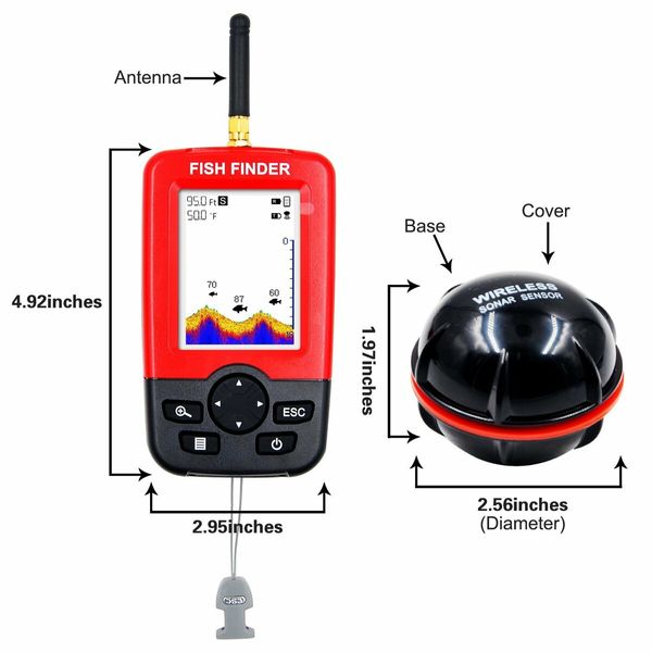 Wireless Fish Finder With Alarm 100M Portable Sonar LCD  Fishing lure Echo Sounder Fishing Finder